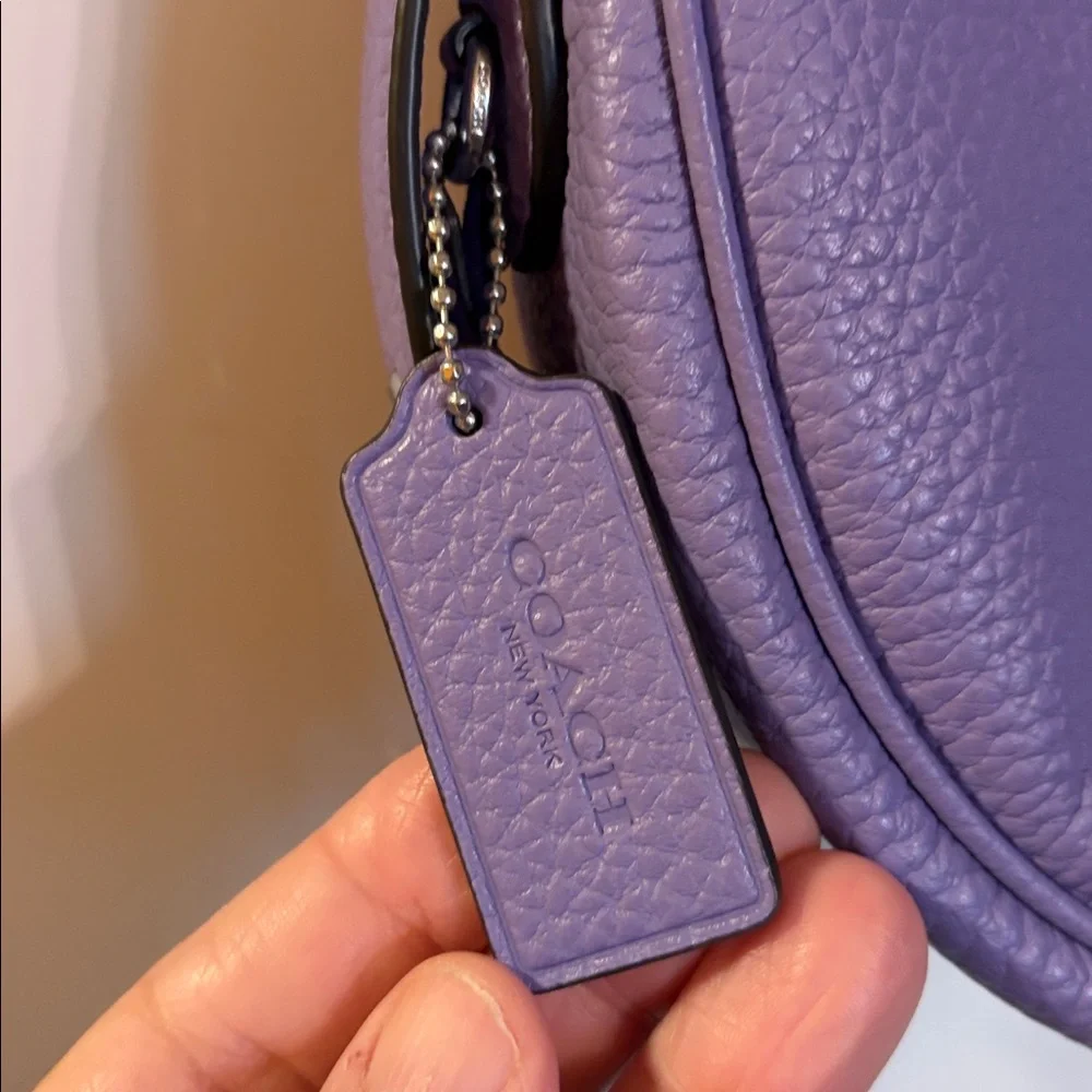Coach Luna Shoulder Bag in Soft Purple Pebbled Leather - Picture 9 of 9